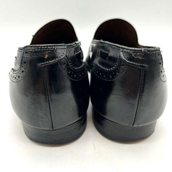 Allen Edmonds Manchester Black Leather Wingtip Tassel Loafer Men 10.5 USA Made main image 5